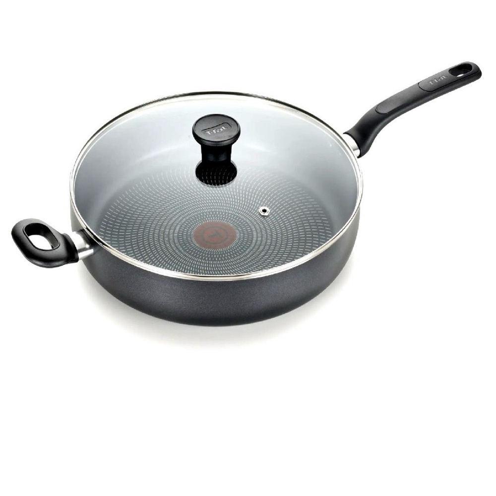 T-fal Black Nonstick 5qt jumbo coocker with lid (new)